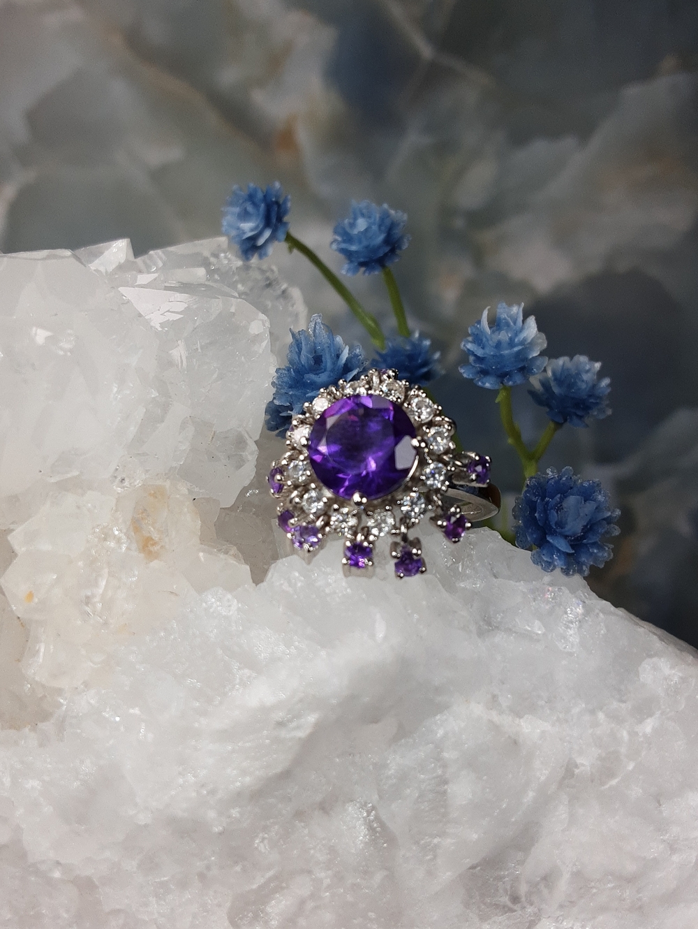 925 Amethyst Spinning Ring. WOW.